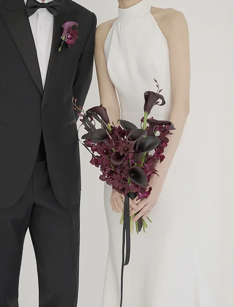 블랙 카라 생화 부케
