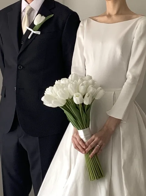 튤립 조화 부케